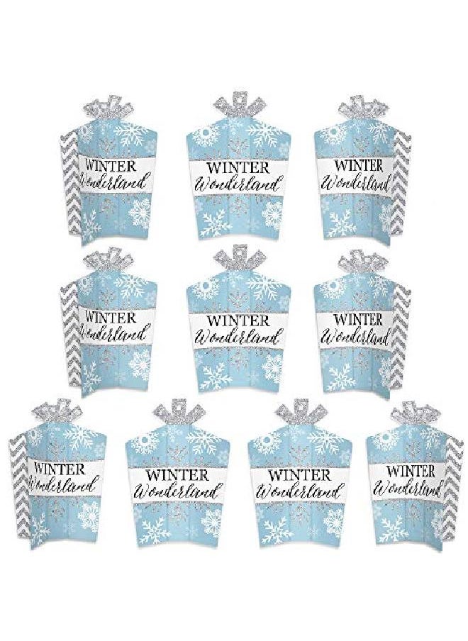 Big Dot of Happiness Winter Wonderland Table Decorations Snowflake Holiday Party And Winter Wedding Fold And Flare Centerpieces 10 Count  - Image 1