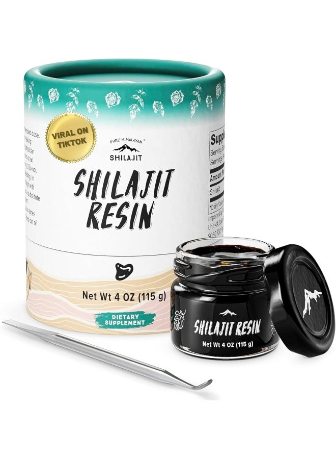 Pure Himalayan Shilajit Pure Shilajit Resin With Spoon, 115Gm / 4Oz (750 Servings), Premium Plant-Derived Minerals & Fulvic Acid - Image 1