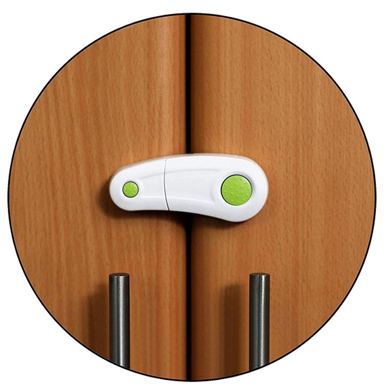Safe-O-Kid BPA-Free Premium Pre-Taped Cupboard/Wardrobe/Drawer Lock - Child Safety, Easy Installation, Blends with Home Decor, Heavy-Duty Protection for Kitchens, Bathrooms, Bedrooms, Green, Pack of - 2 - Image 5