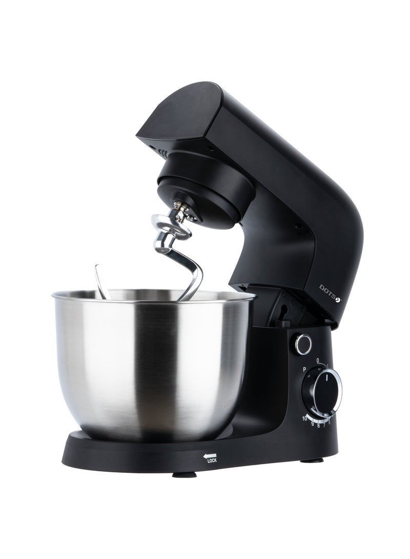 دوتس خلاط كهربائي، دوتس 800 واط، وعاء من الفولاذ المقاوم للصدأ سعة 5 لتر، 10 إعدادات للسرعة، تصميم أنيق للخبز والخلط والعجن متعدد الاستخدامات، مثالي للخبز - FMS109P52 - أسود - Image 4