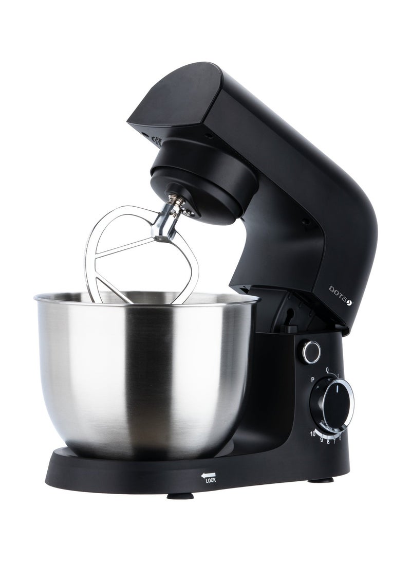 دوتس خلاط كهربائي، دوتس 800 واط، وعاء من الفولاذ المقاوم للصدأ سعة 5 لتر، 10 إعدادات للسرعة، تصميم أنيق للخبز والخلط والعجن متعدد الاستخدامات، مثالي للخبز - FMS109P52 - أسود - Image 2