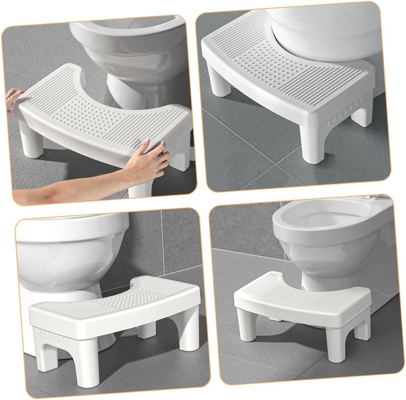 Thick Non-Slip Toilet Stool for Adults and Kids Height Adjustable Bathroom Step Stool Stable Plastic Footstool for Potty Training and Bathroom Use - Image 3