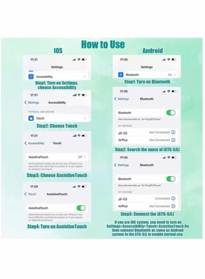 Bluejw جهاز تحكم عن بُعد بلوتوث للفيديو، جهاز تمرير صفحات الصور، حلقة تمرير لاسلكية صغيرة، أعطِ إعجابًا، لأعلى ولأسفل الصفحة، متوافق مع آيفون، آيباد، أندرويد، iOS - أسود - Image 4