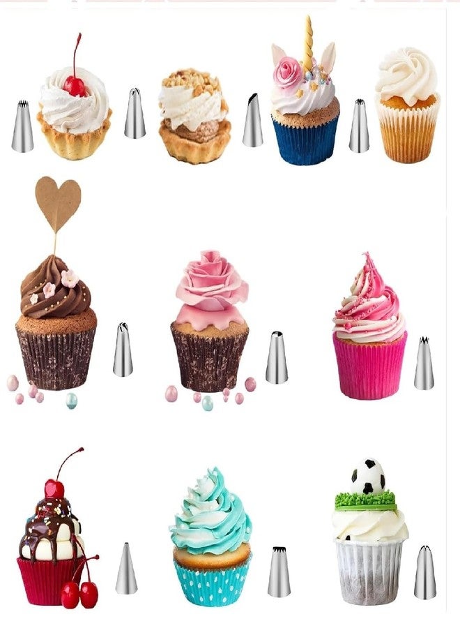 Sigaram Stainless Steel Cake Nozzle Set for Cake Decoration, Cupcakes & Cookies for Home & Bakery K5087 - Image 5