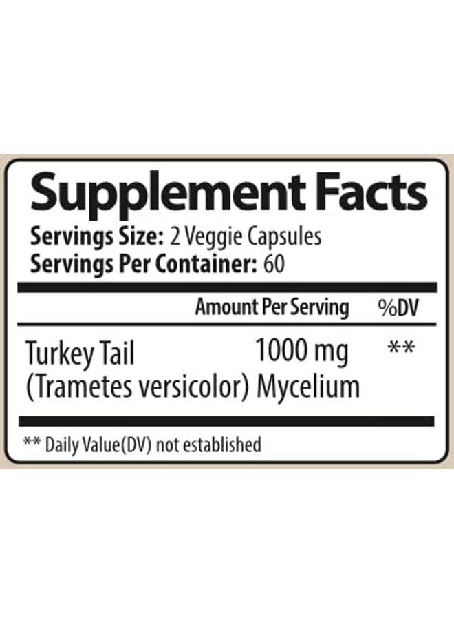 Parker Naturals - Turkey Tail Mushroom Capsules - Organic Mushroom Supplement for Immune System Health Support - 1000 mg Premium Supplements - 120 Capsules - Image 1