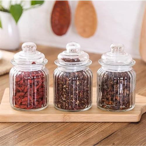 Mivana Glass Pop Glass Jar And Container With Air Tight Lid For Kitchen Storage 350 Ml Storage Container With Lid For Tea Coffee & Sugar, Dry Fruit Jars, Storage Box, Set of 3 (3, mt-9),Transparent - Image 2