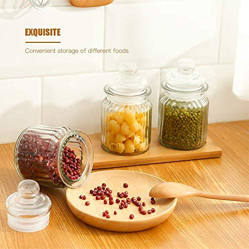 Mivana Glass Pop Glass Jar And Container With Air Tight Lid For Kitchen Storage 350 Ml Storage Container With Lid For Tea Coffee & Sugar, Dry Fruit Jars, Storage Box, Set of 3 (3, mt-9),Transparent - Image 4