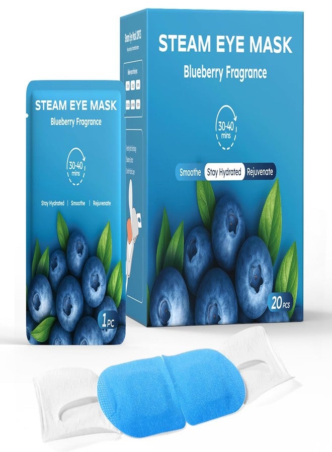 ProCIV 20 Packs Steam Eye Masks for Dry Eyes, Warm Compress Relief for Eye Fatigue & Puffiness, Sleep Heated Eye Mask, Disposable Travel Essentials, Spa Relaxation Gift Women, Party Favors Adults, Blueberry - Image 1