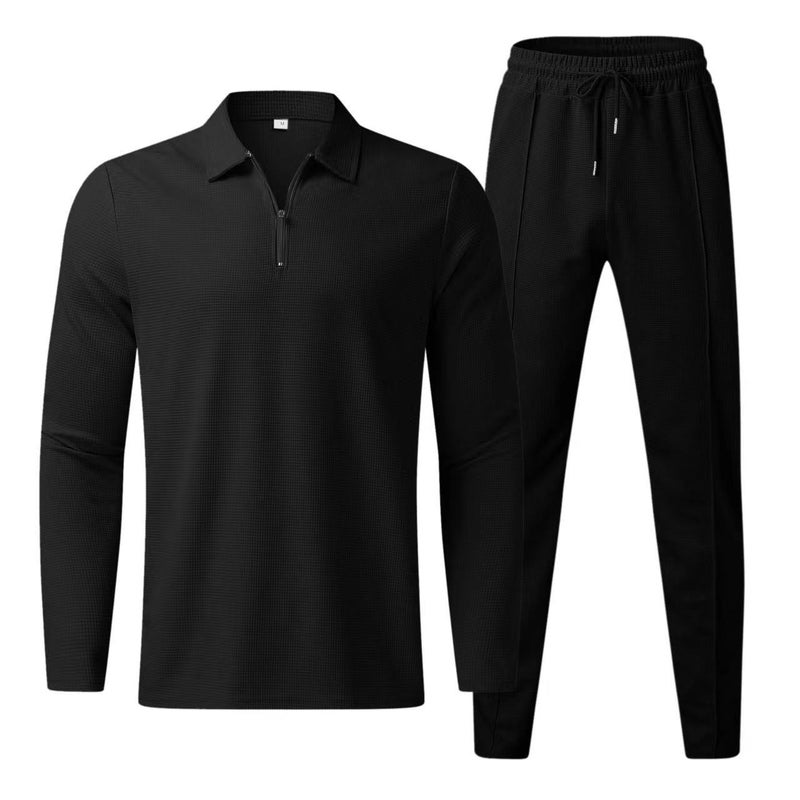 2026 European Size Long-Sleeve Long-Pants Two-Piece Sports Casual Men'S Set - Image 4