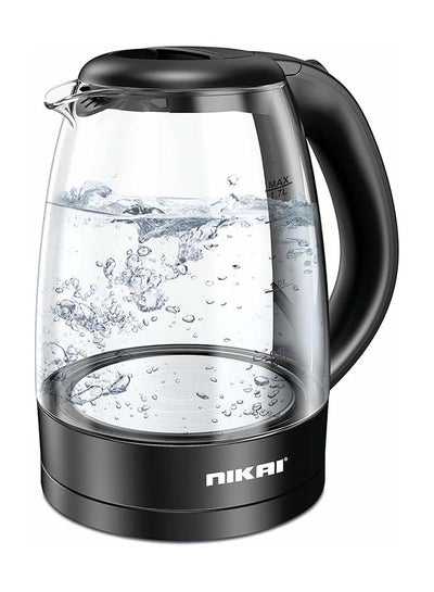 NIKAI Electric Glass Kettle, Led Indicator, Auto Shut Off, Cord Storage, 360° Rotating Base, Sleek Design, Anti