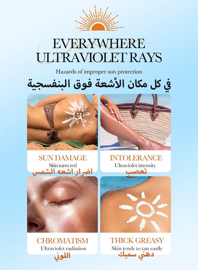 سادور لوشن واقي من الشمس مقاوم للماء وغير دهني مع طيف واسع، زيت معدني للوجه والجسم واقي من الشمس بعامل حماية من الشمس 50، حماية من الأشعة فوق البنفسجية الطويلة والمتوسطة، خفيف الوزن وسريع الامتصاص، 50 جم - Image 3