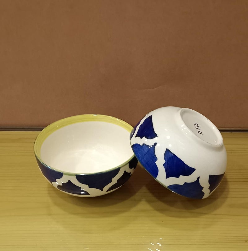 Caffeine Ceramic Handmade Blue Umrao Combo Dinner Set Set of 11 pcs - Image 4