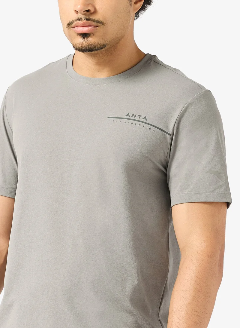 Anta D.Grey Fast-Dry Performance Cotton Tee/Liren™ T-Shirt/Fast-Dry Performance · Soft Cotton Feel · Flexible Comfort for Men | Best Price UAE