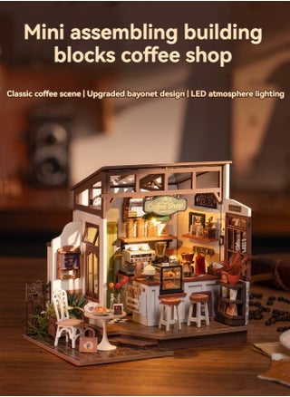 Coffee shop DIY hut handmade wooden puzzle three-dimensional model house assembly model building blocks toy house - pzsku/ZFCCC1C5A468C429E9C19Z/45/_/1719974340/3b311ea9-e532-47a6-b0ff-6575c1e58592