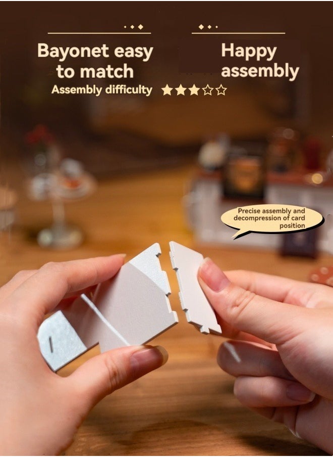 Coffee shop DIY hut handmade wooden puzzle three-dimensional model house assembly model building blocks toy house