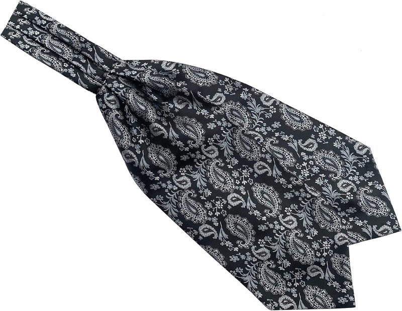 Elfeves Men's Paisley Floral 100% Silk Cravat Ties Hademade Formal Jacquard Woven Ascot - Image 1