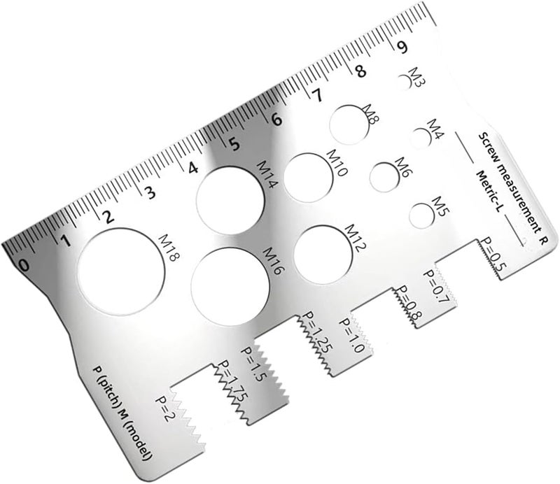 Steel Thread Gauge Ruler M3 M18 Nut Screw Checker Precise Measurement Industrial - Image 1