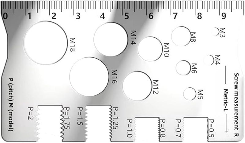 Steel Thread Gauge Ruler M3 M18 Nut Screw Checker Precise Measurement Industrial - Image 5