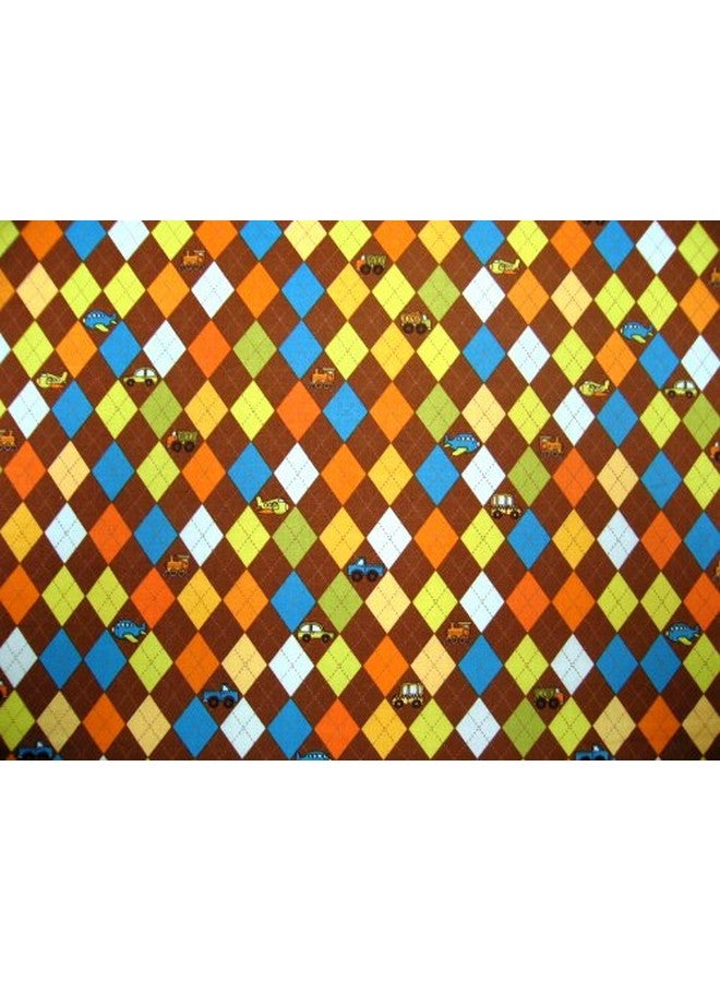 SHEETWORLD.COM SheetWorld Fitted 100% Cotton Percale Portable Mini Crib Sheet 24 x 38, Argyle Brown Transport, Made in USA - Image 2