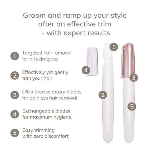 GESKE Precision Trimmer 4 in 1 Painless Hygienic Hair Remover Precise Hair Trimmer Tool Face Body Men Women Grooming Device Hypoallergenic Easytoexchange Blades All Skin Types - Image 3
