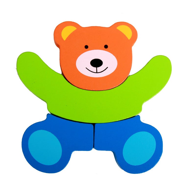 Wooden Animal Car Stereo Puzzle For Boys And Girls Baby Hand Grasping Matching Puzzle Puzzle Toy 1-2-3-4 Years Old - Image 5