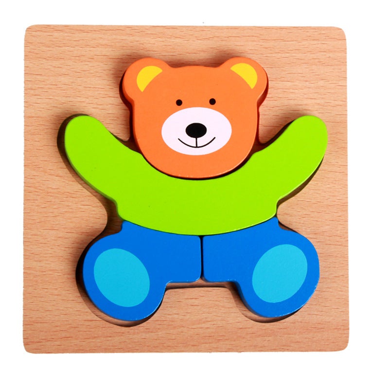 Wooden Animal Car Stereo Puzzle For Boys And Girls Baby Hand Grasping Matching Puzzle Puzzle Toy 1-2-3-4 Years Old - Image 4