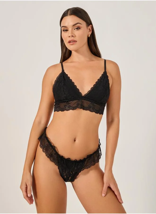 Styli Styli Lace Bralette and Thong Set