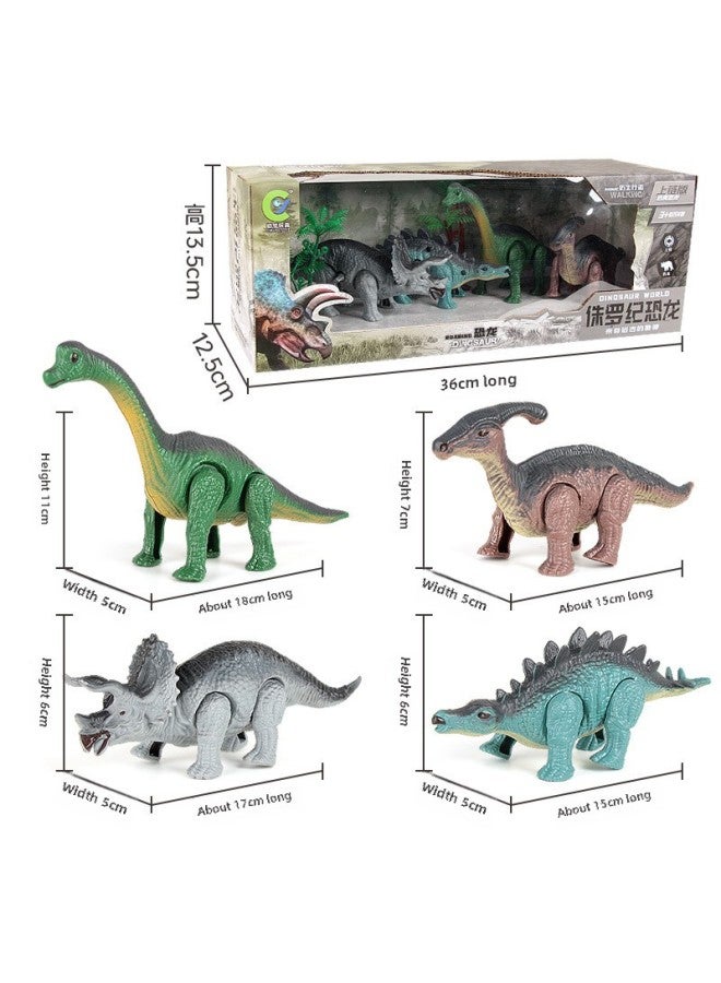 Boxed Chain Dinosaur Toys Suit Children's Gift Wind Can Walk Simulation Dinosaur Toys Wholesale-Color:Four-piece Dinosaur Set - Image 3
