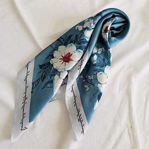 FONYVE Silk Feeling Scarf Medium Square Satin Head Wrap for Women 27.5 inches - Image 4