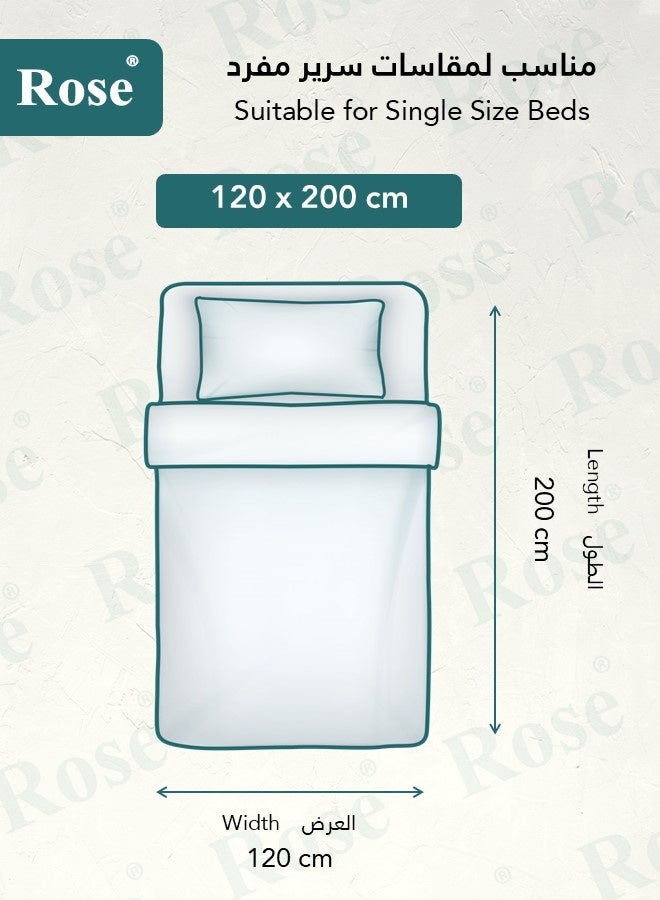 روز طقم مفرش صيفي مفرد بحشوة ثابتة، مايكروفايبر عالي الجودة، 4 قطع، مناسب لسرير بمقاس 120×200 سم، شديد النعومة ومريح وبارد، بتصميم أنيق وعصري، لحاف مقاس نفر ونص 170×260 سم، فراشات ليلك - Image 2