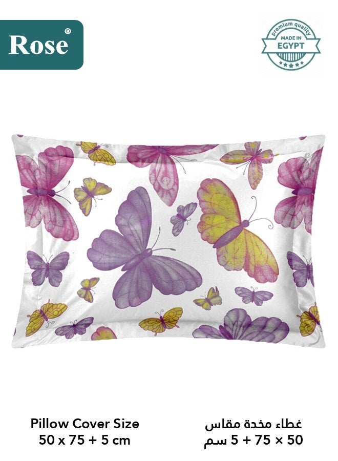 روز طقم مفرش صيفي مفرد بحشوة ثابتة، مايكروفايبر عالي الجودة، 4 قطع، مناسب لسرير بمقاس 120×200 سم، شديد النعومة ومريح وبارد، بتصميم أنيق وعصري، لحاف مقاس نفر ونص 170×260 سم، فراشات ليلك - Image 5