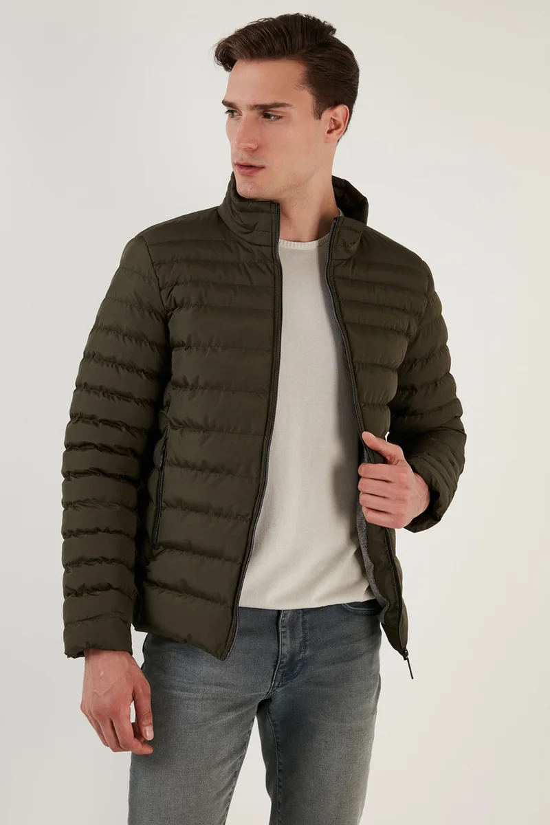Buratti Stand Collar Zippered Pocket Slim Fit Puffer Coat Men's Coat 649002