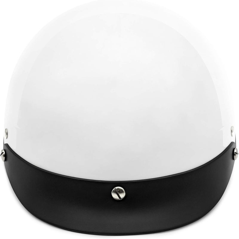 VCAN Cruiser Solid Half Face Motorcycle Helmet - Gloss White - Image 4