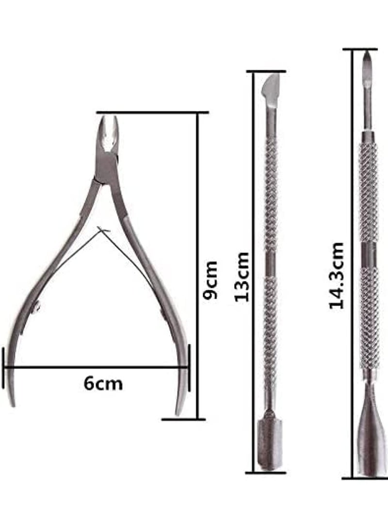 Generic Stainless Steel Nail Cuticle Pusher Spoon Remover Cutter - Set of 3 Pieces  - Image 3