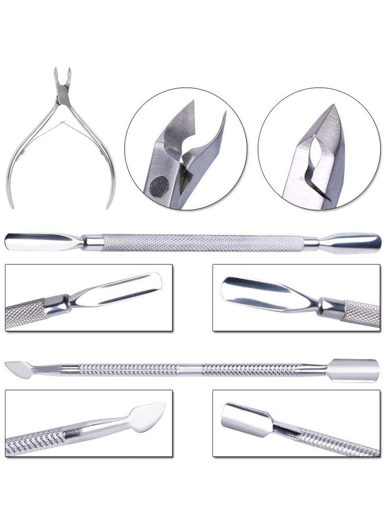 Generic Stainless Steel Nail Cuticle Pusher Spoon Remover Cutter - Set of 3 Pieces  - Image 5
