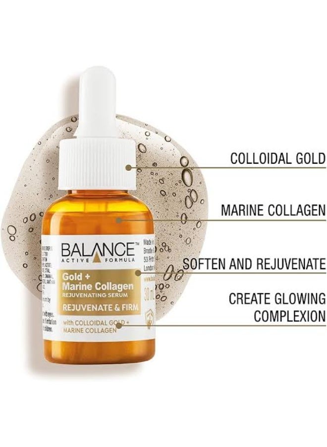 Balance Active Formula Gold + Vegan Collagen Firming Serum - Luxurious Glow with Gold, Youthful Skin Tightening, Lightweight & Non-Greasy, Proven Results - 30ml - Image 3
