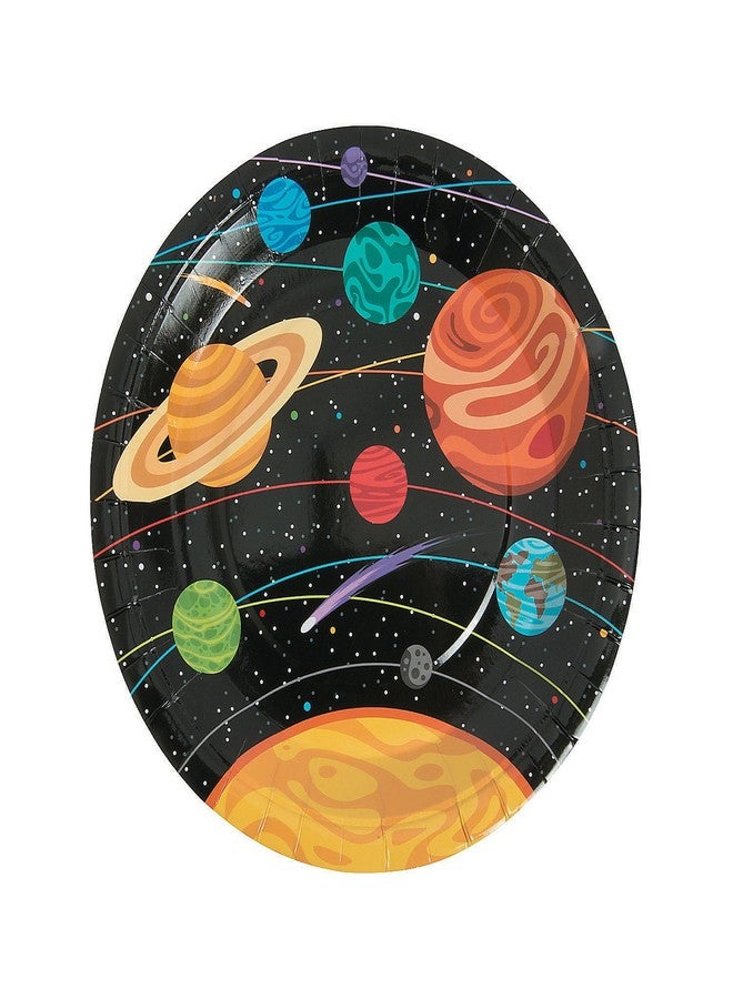 Fun Express Multicolor Solar System Paper Dinner Plates - 9" - Perfect for Outer Space Themed Celebrations - VBS Vacation Bible School Supplies/Decor (Pack of 8) - Image 1