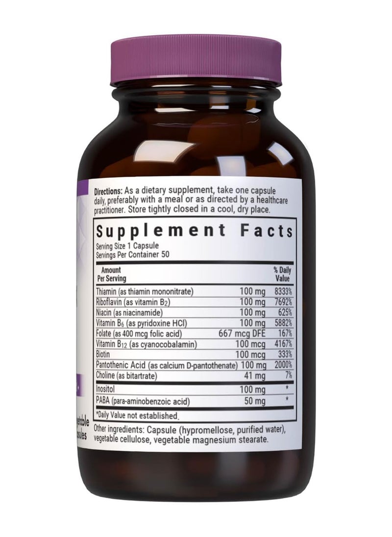 Blue Bonnet Bcomplex 100 Mg Vegetable Capsules 50 Count  - Image 2