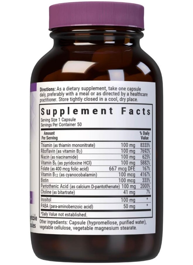 Bluebonnet - Bluebonnet Nutrition B Complex 100 Vegetable Capsules - Image 1
