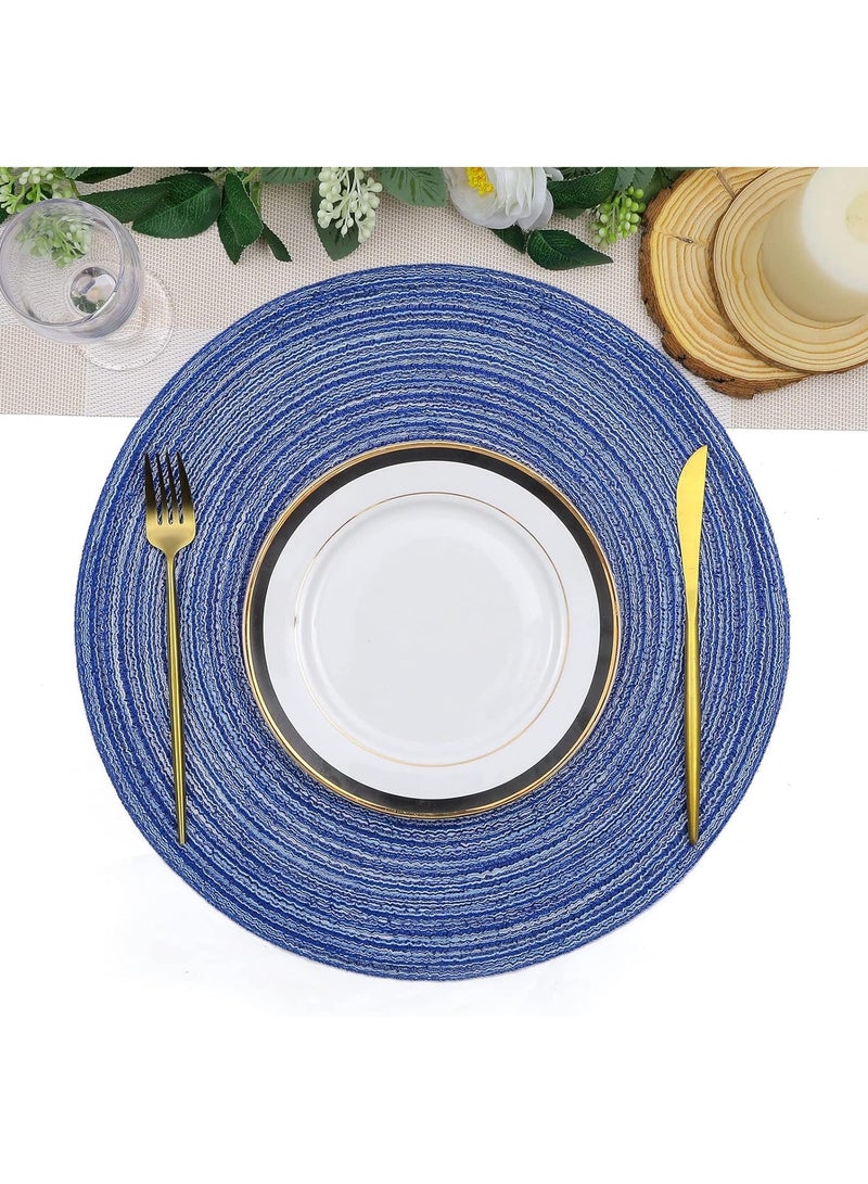 Vparty Round Placemats Set of 4, Braided Circle Place Mats, Washable 12-Inch Table Mats for Kitchen and Dining Table, Durable and Stylish Braided Mats, Easy to Clean, Perfect for Everyday Use and Special Occasions.  - Image 2