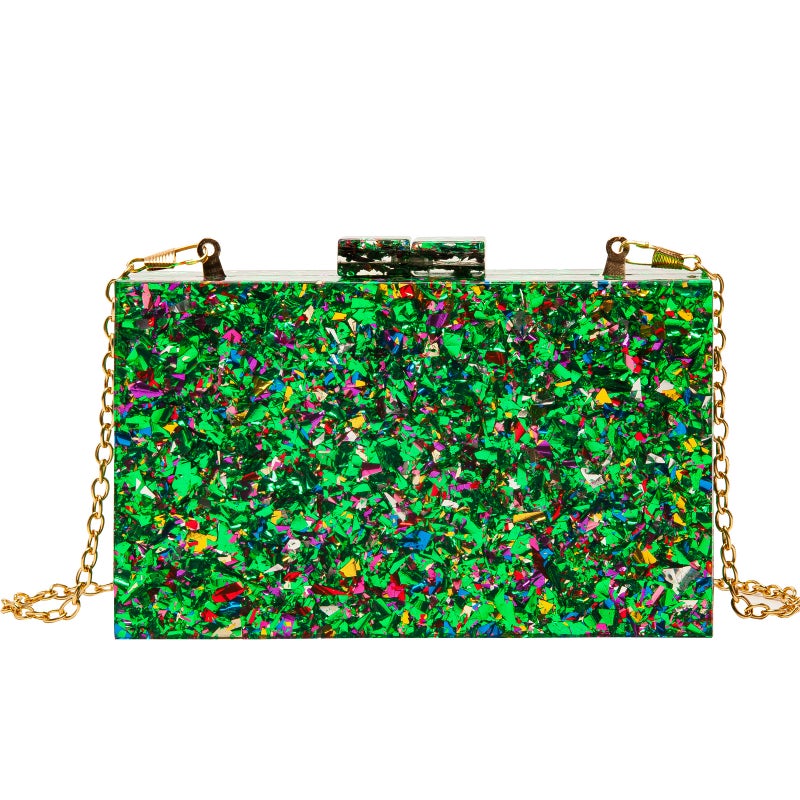 New All-Match Acrylic Sequin Small Square Bag Banquet Dress Bag Celebrity Clutch Bag Wedding Handbag - Image 1