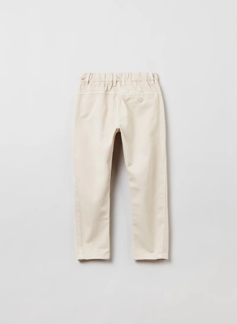 او في اس OVS Cotton And Lyocell Trousers Shorts With Drawstring