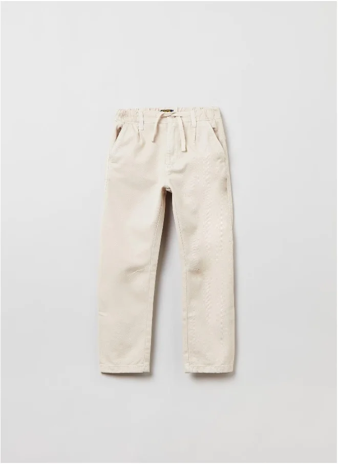Ovs OVS Cotton And Lyocell Trousers Shorts With Drawstring