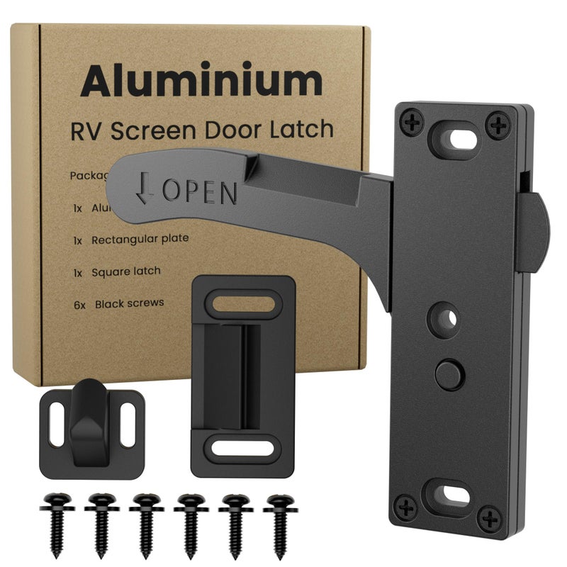 Safoner Aluminum RV Screen Door Latch Left Handle Replacement Kit for Travel Trailer Camper Motorhome RV Accessories for Inside - Image 3
