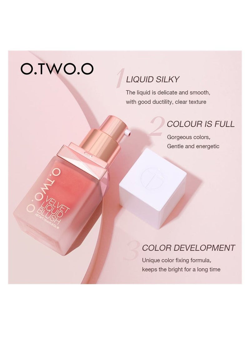O.TWO.O - أحمر خدود سائل يدوم طويلاً للوجه 03 روز بنغال - Image 1