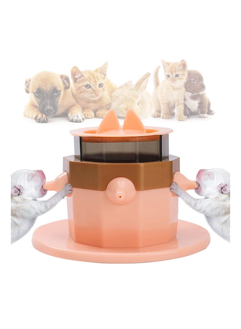 SOLARAE Puppy Feeder for Multiple Puppies - 400ml Milk Bowl with Lids & 5 Teats, Strong Suction Base, Ideal Feeding Station for Kittens, Puppies, and Rabbits. - Image 2