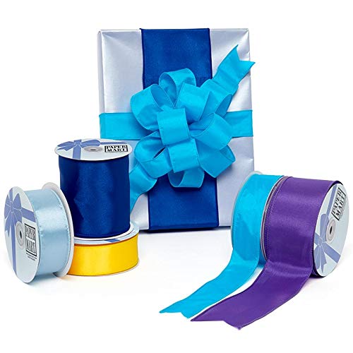 Paper Mart White Ribbon, 2 ½ Inches Wide x 25 Yards Roll of Satin Wired Ribbon for Gift Wrapping and Bows, White Wired Wedding Decoration - Image 2