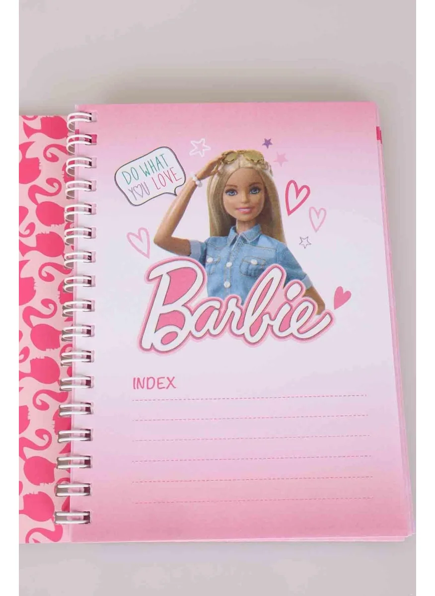 Barbie Licensed Striped Notepad Heart Head Pen 0 7 mm and Eraser Set