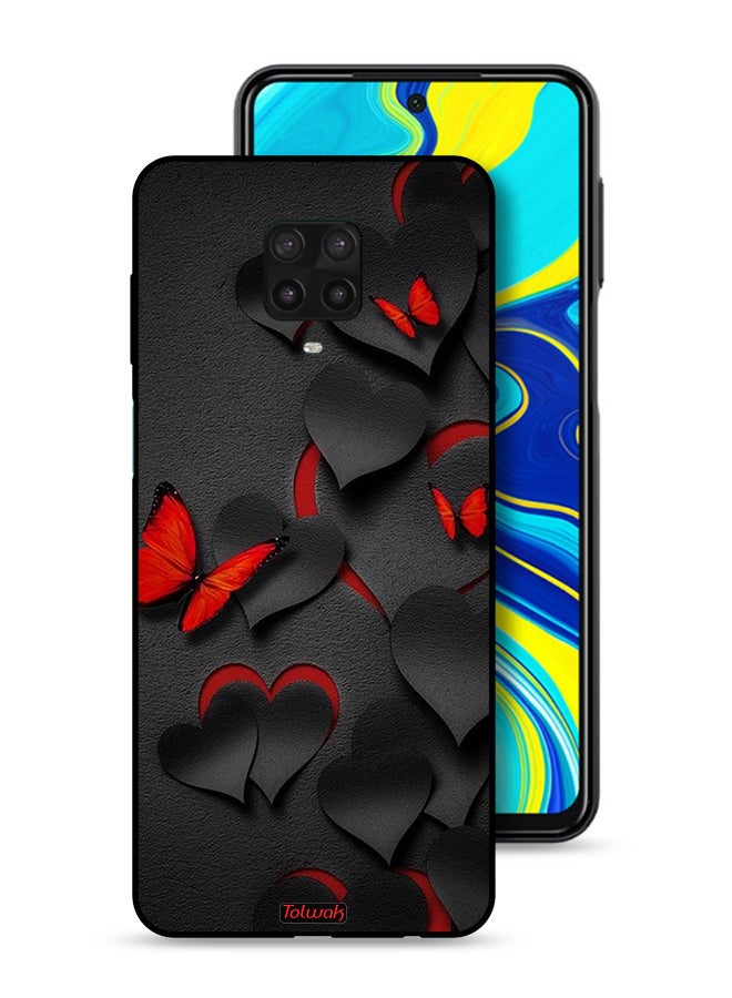 Tolwak Xiaomi Redmi Note 9 Pro Protective Case Cover Hearts And Butterflies Pattern - Image 1