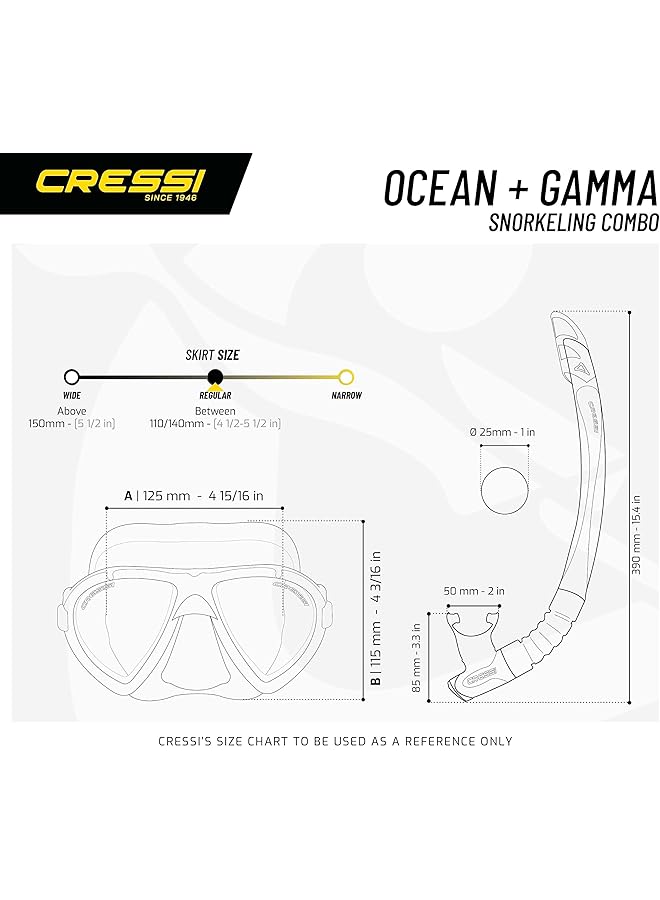 Cressi Ocean Vip Snorkeling Combo Set Italian Made - Image 5